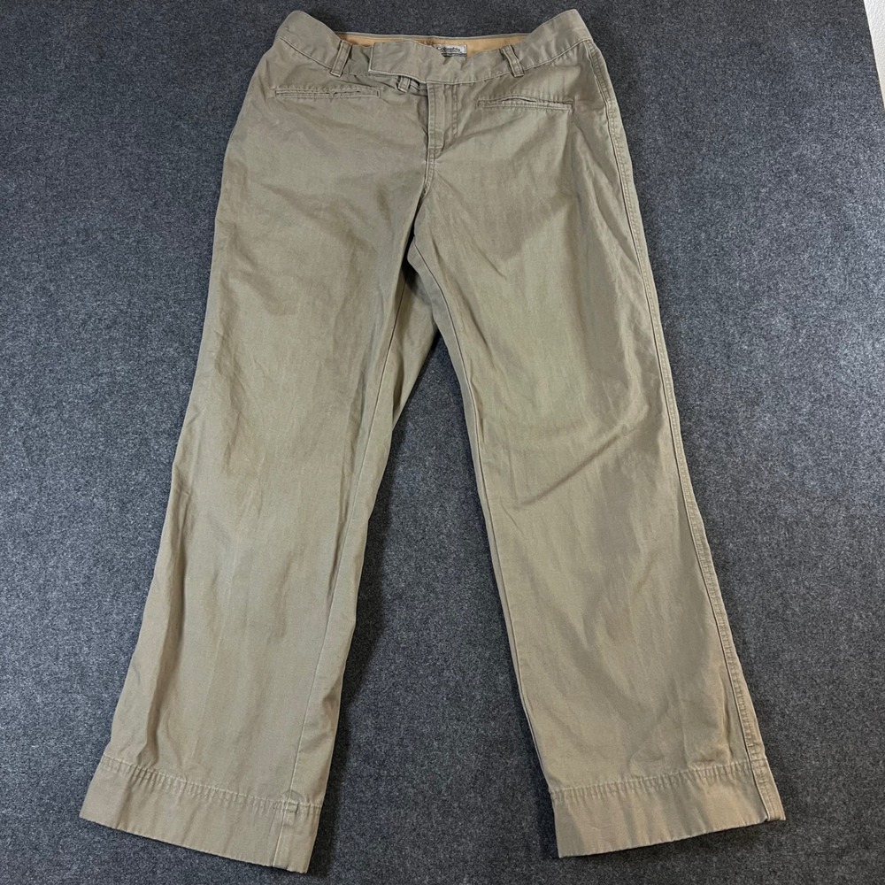 Columbia Sportswear Vertex Khaki Pants Womens Tan Cotton Straight Leg XL8173